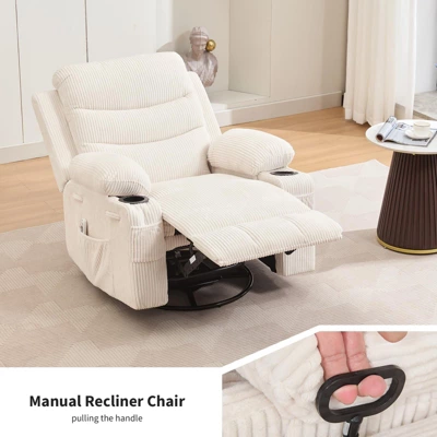 Recliner Chair Nursery, Manual Reclining Rocking Chair, 360 Swivel Glider With Cup Holder, Massage And Heat Recliner, Indoor Single Sofa Chairs 9 Recliner Chair Nursery, Manual Reclining Rocking Chair, 360 Swivel Glider With Cup Holder, Massage And Heat Recliner, Indoor Single Sofa Chairs - Image 7