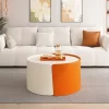 Nesting Coffee Table, Round Nesting Tables And End Tables For Small Space, Modern Side Tables With Extendable Sliding Tabletop, No Need Assembly -Garvee GUEST 24cf91ea e279 48b2 a317 6388e4ae79e2