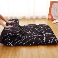 Floral Printed Futon Floor Mattress Twin/Full Size Japanese Style Roll Up Sleeping Mattress Pad For Indoor Outdoor Travel -Garvee GUEST 24de70f2 1316 43f8 a534 d837a2ef7d22