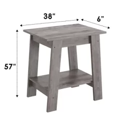End Table, Small Wooden Side Table, Night Stand With 2-Tier Storage Shelf, Nightstand, Sofa Table For Small Space, Bedroom, Living Room, Rustic Gray -Garvee GUEST 2504c383 df61 4e94 a979 4af2c81be24e