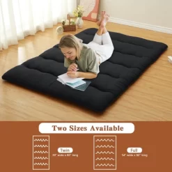 Foldable Japanese Floor Mattress, Roll-Up Futon Sleeping Pad For Camping RV And Home Use -Garvee GUEST 2569edb7 b306 4e44 aa1e 3f9888c35a6e