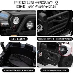 2-Seater Ride On Truck Car, 12V Electric Car For Kids Battery Powered Car W/Parent Remote Control