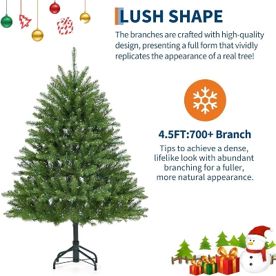 Pre-Lit Artificial Christmas Tree With LED Lights, 8 Lighting Modes, Foldable Stand & Foot Pedal Switch, Holiday Decoration 8 Pre-Lit Artificial Christmas Tree With LED Lights, 8 Lighting Modes, Foldable Stand & Foot Pedal Switch, Holiday Decoration - Image 6