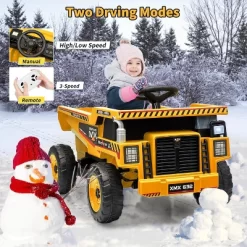 12V Kids Ride On Dump Truck With Remote Control,Ride On Car Toy With Spring Suspension,Music,LED Lights,Yellow 9 12V Kids Ride On Dump Truck With Remote Control,Ride On Car Toy With Spring Suspension,Music,LED Lights,Yellow -Garvee GUEST 285b073f bbc9 4072 a75a 4243edd4975e