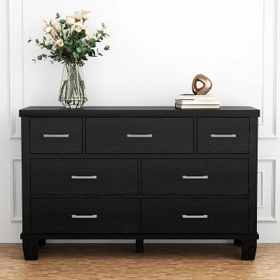 7-Drawer Modern Dresser With Metal Handles, Wooden Chest Of Drawers Organizer For Bedroom And Living Room Storage 4 7-Drawer Modern Dresser With Metal Handles, Wooden Chest Of Drawers Organizer For Bedroom And Living Room Storage - Image 2
