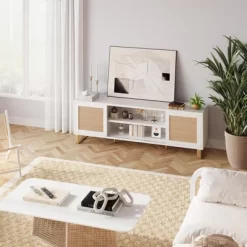 Garvee 65 Inch Rattan TV Stand, Entertainment Center With Doors And Shelves, Modern TV Console Table, Low TV Console Media Cabinet For Living Bedroom 15 Garvee 65 Inch Rattan TV Stand, Entertainment Center With Doors And Shelves, Modern TV Console Table, Low TV Console Media Cabinet For Living Bedroom -Garvee GUEST 28bfd95b cb4f 4a89 916f 46e281c4f7f7