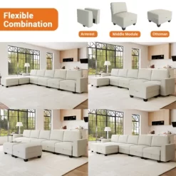 140"Sectional Couch For Living Room, Oversized Modular Sectional Sofa, U Shaped Modular Couch With Storage -Garvee GUEST 28e6039f 44c4 445b 847a cb8f0db0edbe
