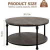 Round Coffee Table Rustic Center Table With Storage Shelf 2-Tier 2 Round Coffee Table Rustic Center Table With Storage Shelf 2-Tier -Garvee GUEST 296474db f727 42c1 a872 5de26ef8fa16