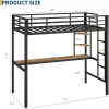 Loft Bed Twin Size With Large Desk And 2-Tier Storage Shelves, Heavy Duty Metal Loft Bed With Ladder And Guardrail For Kids And Adults -Garvee GUEST 29d241ea 41f7 4ce6 ba2c 6536aa3102fa