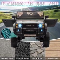 Licensed Toyota Land Cruiser 24V Ride-On Car For Kids, 2 Seater Electric Truck With Remote Control, 2WD/4WD Ride On Toys With Music, LED Lights -Garvee GUEST 2aa0f5e6 e24b 4bf6 b93d e11cb812d200