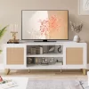Garvee 65 Inch Rattan TV Stand, Entertainment Center With Doors And Shelves, Modern TV Console Table, Low TV Console Media Cabinet For Living Bedroom -Garvee GUEST 2abaa1c3 e59b 4492 9949 e50df991c2b3