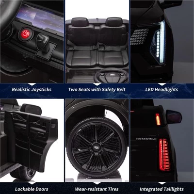 Garvee 24V 2-Seater Ride On Car For Kids, Licensed Cadillac Electric Truck With Remote Control, LED Lights, Music, Battery Powered Ride On Toy 4 Garvee 24V 2-Seater Ride On Car For Kids, Licensed Cadillac Electric Truck With Remote Control, LED Lights, Music, Battery Powered Ride On Toy - Image 2