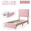 2 Sets Twin Bed Frame With Under-Bed Drawer, Velvet Upholstered Platform Bed With Wave Headboard,No Box Spring Needed -Garvee GUEST 2ae60dfb ada6 4561 933c 7df04be524be