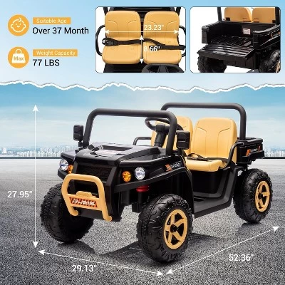 24V Ride On Dump Truck, 2 Seater Electric Ride On Car Toy For Kids 4 24V Ride On Dump Truck, 2 Seater Electric Ride On Car Toy For Kids - Image 2