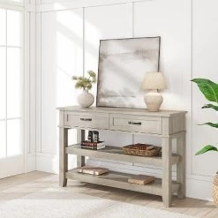 47.2" Entryway Table, Console Table With 2 Storage Drawers
