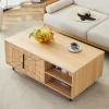 Wood Coffee Table With Hidden Compartment And Large Storage Shelf, Dining Center Table For Home Living Room Office -Garvee GUEST 2cafddbf 451c 4d4d 9032 55e6b57f57b9