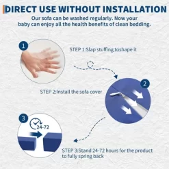 Kids Couch For Building Fort Toy,22pcs DIY Toddler Sofa,Velvet Toddler Futon Sofa Bed For Playroom, Bedroom,Grey -Garvee GUEST 2cd8fee8 84d7 494d 9edc 219c76fbce32