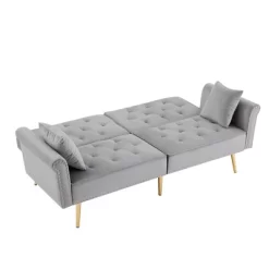 69.6" Convertible Futon Sofa Bed With 2 Pillow, Upholstered Loveseat Sleeper Sofa With Adjustable Backrest, 2 Seat Couch For Office Guest Room Bedroom -Garvee GUEST 2cf51316 9e48 491d be60 e4cba4efd4e5