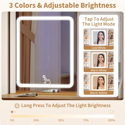 Vanity Desk With LED Lighted Mirror, Makeup Vanity Table With 5 Drawers, 4 Doors, And 3 Storage Shelves For Bedroom, Dressing Room 4 Vanity Desk With LED Lighted Mirror, Makeup Vanity Table With 5 Drawers, 4 Doors, And 3 Storage Shelves For Bedroom, Dressing Room - Image 2