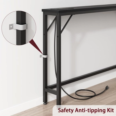 Whizmax 39.3" Narrow Sofa Table With Outlets, Skinny Console Table With Storage, Slim Behind Couch Table For Living Room, Entryway, Hallway, Foyer 6 Whizmax 39.3" Narrow Sofa Table With Outlets, Skinny Console Table With Storage, Slim Behind Couch Table For Living Room, Entryway, Hallway, Foyer - Image 4