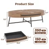 Oval Coffee Table With Drawer Mid-Century Modern Center Table 47.2“ Wooden Coffee Table With Storage -Garvee GUEST 2e59ecfa 201a 409c a86a 1e55673a5385