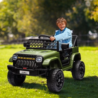 12V Ride On Car For Kids, Electric Vehicle Toddles, Battery Powered Truck Car Toy With RC, LED, Music, 4-Wheel Suspension 8 12V Ride On Car For Kids, Electric Vehicle Toddles, Battery Powered Truck Car Toy With RC, LED, Music, 4-Wheel Suspension - Image 6