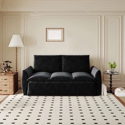 70.9" Pull-Out Sofa Bed, Convertible Sleeper Sofa With Pillow, 3 Seat Velvet Sleeper Couch, Loveseat Sleeper Sofa For Living Room Bedroom 11 70.9" Pull-Out Sofa Bed, Convertible Sleeper Sofa With Pillow, 3 Seat Velvet Sleeper Couch, Loveseat Sleeper Sofa For Living Room Bedroom - Image 9