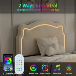 Whizmax Twin Velvet Platform Bed - Adjustable Bear Headboard With RGB LED Lights, Noise-Free Kids Bed Frame, No Box Spring 17 Whizmax Twin Velvet Platform Bed - Adjustable Bear Headboard With RGB LED Lights, Noise-Free Kids Bed Frame, No Box Spring -Garvee GUEST 2e903acf ca06 4fbf b460 a74712ba11ee