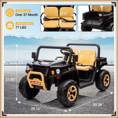 Garvee 24V Kids Ride On Dump Truck, 2-Seater Electric UTV With Remote Control, 4x35W Motors, Shovel, Music, Lights & Bluetooth 3 Garvee 24V Kids Ride On Dump Truck, 2-Seater Electric UTV With Remote Control, 4x35W Motors, Shovel, Music, Lights & Bluetooth