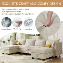 Sectional Sofa, U-Shape Sectional Couch With Reversible Chaise, Additional Storage Convertible Sofa Bed 16 Sectional Sofa, U-Shape Sectional Couch With Reversible Chaise, Additional Storage Convertible Sofa Bed -Garvee GUEST 2f5d2be5 fbd1 4c9c 9464 6d59da2fec04