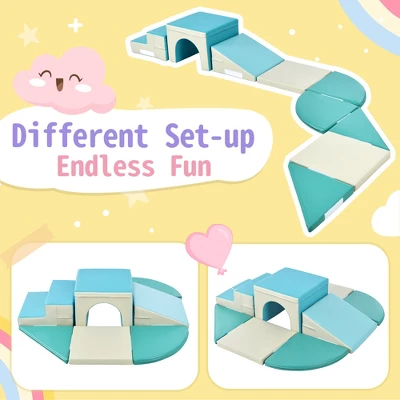 9-piece Set Of Soft Climbing And Crawling Toys, Soft Foam Tunnel Climber, Indoor Crawling And Sliding Toys 4 9-piece Set Of Soft Climbing And Crawling Toys, Soft Foam Tunnel Climber, Indoor Crawling And Sliding Toys - Image 2