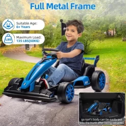 Garvee 24V Electric Go Kart For Kids Ages 6-12, 7.5MPH High-Speed Drift Car With Adjustable Seat, 2×200W Motors,7Ah Battery,135lbs Max Load -Garvee GUEST 30de2bbd c5d4 4203 80d6 554951f97495