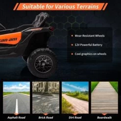 Kids Ride On Car, Licensed Can-Am 12V Ride On UTV W/Dual Motors, Remote Control & All-Terrain Tires -Garvee GUEST 313155ee 8ec3 4813 9cdd d470a90554ea