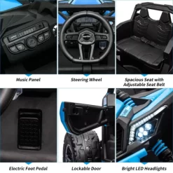 12V Ride On UTV Car, Licensed Can-Am Electric Off-Road UTV Car, Kids Truck Remote Control, Large Seat, Ride On Toy For Kids