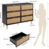 Rattan 6 Drawer Dressers For Bedroom, Large Double Dresser With Deep Drawers, Chest Of Drawers For Closet With Wide Top, Long Wooden Dresser -Garvee GUEST 317cd7e9 6380 42da 941a 0bcc19828d31