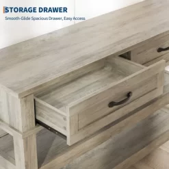 47.2" Entryway Table, Console Table With 2 Storage Drawers, 3 Tier Farmhouse Wooden Sofa Table, Hallway Table For Entryway, Living Room 14 47.2" Entryway Table, Console Table With 2 Storage Drawers, 3 Tier Farmhouse Wooden Sofa Table, Hallway Table For Entryway, Living Room -Garvee GUEST 31bbafd8 d04d 4225 a92e 0d9cb90ad34b