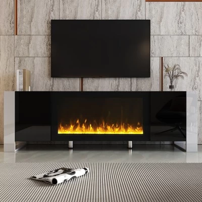 68" Fireplace TV Stand For TVs UP To 78", Electric Fireplace Media Entertainment Center, Modern TV Console Table With Storage For Living Room 11 68" Fireplace TV Stand For TVs UP To 78", Electric Fireplace Media Entertainment Center, Modern TV Console Table With Storage For Living Room - Image 9