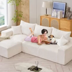 110'' Modular Sectional Sofa, L-Shaped Sofa With Deep Seats, Modern Convertible Chenille Couch With Ottomans,for Living Room, Bedroom -Garvee GUEST 3289aa41 6206 4c4e 94d2 0ca0225de9db