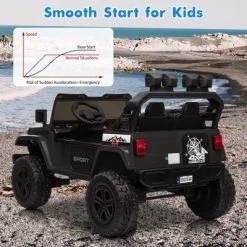 24V Powered Wheels 2-Seater Kids Ride-On Car With Remote Control, Ride On Off-road Car Toy With Adjustable Speeds, Musics, Easy Assembly -Garvee GUEST 32f7fa81 e923 43af 9472 7f0e2ef08133
