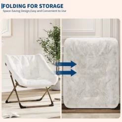 2PCS Comfy Chair For Adults, Foldable Living Room Chairs, Soft Faux Fur Folding Lounge For Bedroom Living Room Dorm Rooms, Flexible Reading Chair -Garvee GUEST 334febb5 2c66 4109 bbcf 6a394a46d8ef