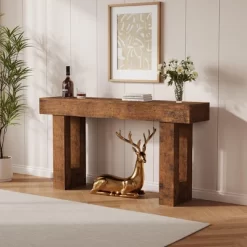 Rustic Console Table, 63“ Farmhouse Entryway Table With Open Shelf -Garvee GUEST 34532a67 7ec5 4c97 aff3 c3cd6ed65490
