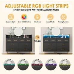 Dresser With Power Outlet And LED Lights, Wood 8 Drawer Dresser For Bedroom, Modern Chest Of Drawers For Closet, Living Room 18 Dresser With Power Outlet And LED Lights, Wood 8 Drawer Dresser For Bedroom, Modern Chest Of Drawers For Closet, Living Room -Garvee GUEST 3463b1c4 21c3 4af7 9c02 8ff57e0c56c6