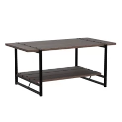 2-Tier Farmhouse 41'' Large Wood Coffee Table With Storage Shelf -Garvee GUEST 34872b99 d41e 4fb7 8be6 edb3cdcf45c5