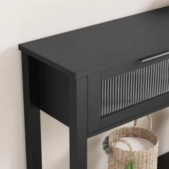 43 Inch Entryway Table, Wood Console Table With 2 Glass Drawers, 2 Tier Sofa Table With Storage For Living Room, Foyer Tables For Entryway 14 43 Inch Entryway Table, Wood Console Table With 2 Glass Drawers, 2 Tier Sofa Table With Storage For Living Room, Foyer Tables For Entryway -Garvee GUEST 34ada405 0231 4532 98e7 87abb70fa573