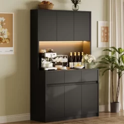 Whizmax 71" Tall Kitchen Pantry Cabinet, Kitchen Hutch Storage Cabinet, Food Pantry Cabinet With Microwave Stand, Adjustable Shelves, Handless Design -Garvee GUEST 35793360 be1d 43b4 9fb6 7f6a2fa3c284 1