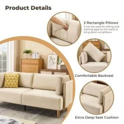 76" Sofa Couch, Comfy Upholstered Loveseat With Extra Deep Seats -Garvee GUEST 35fb680c b216 470a b330 f9c0f7f0d916