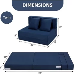 Folding Sofa Bed, Convertible Sleeper Chair, With 2 Pillow, Memory Foam Washable Cover For Living Room/Bedroom/Guest 15 Folding Sofa Bed, Convertible Sleeper Chair, With 2 Pillow, Memory Foam Washable Cover For Living Room/Bedroom/Guest -Garvee GUEST 366a63d6 72bc 4a97 bf01 014f71709fc7
