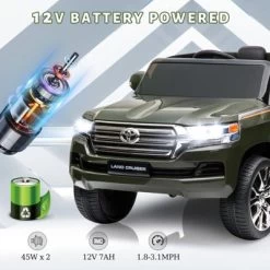 2 Seater Kids Ride On Truck, 12V Battery Powered Electric Vehicle W/Remote Control, 3 Speeds, Led Lights, Music & Horn, Spring Suspension Boys Girls