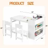 Garvee Kids Art Table And Chairs Set- Craft Table With Large Storage Desk And Portable Art Supply Organizer For Children(White) -Garvee GUEST 36ce0687 148d 4801 a603 72d54e2ec441