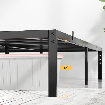 Metal Bed Frame Heavy Duty Platform Base With Noise-Free Grid Support No Box Spring Needed, Tool Free Assembly & Underbed Storage Space 5 Metal Bed Frame Heavy Duty Platform Base With Noise-Free Grid Support No Box Spring Needed, Tool Free Assembly & Underbed Storage Space - Image 3